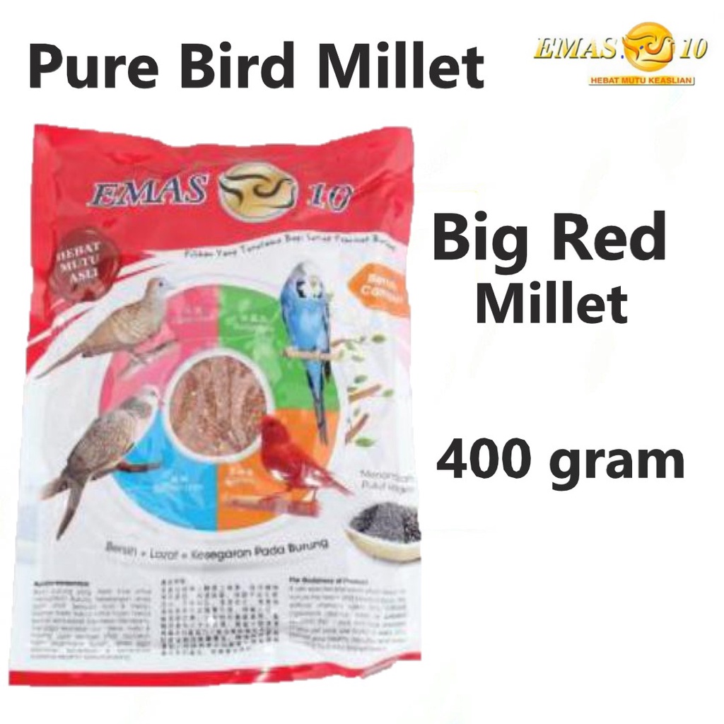 EMAS 10 Big Red Millet Pure Bird Millet ( Bird Food / Makanan Burung