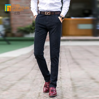 plaid pants mens black