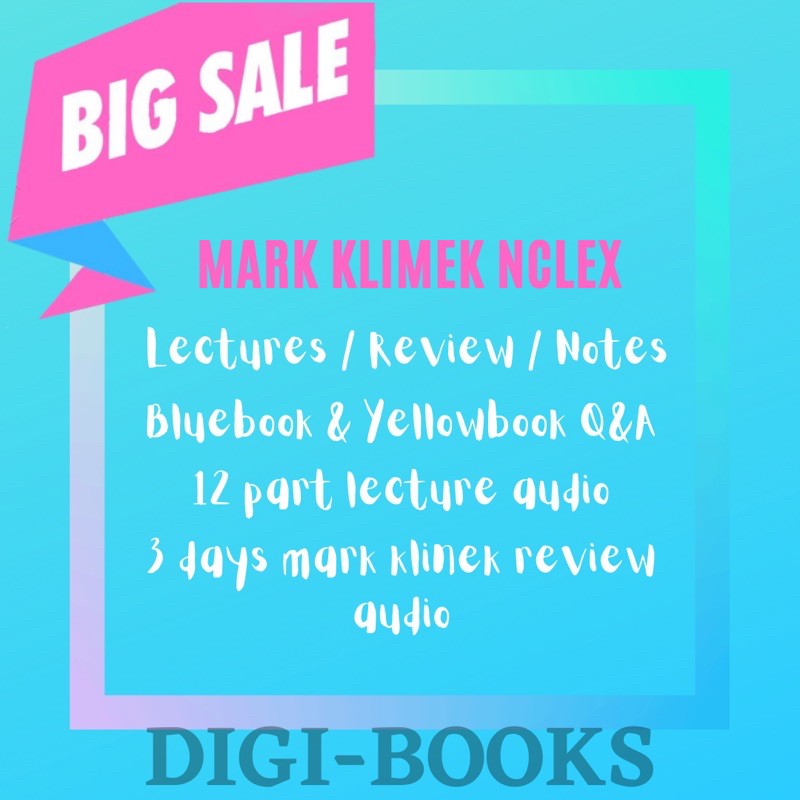 Mark Klimek Audio Lectures Bluebook Yellowbook Lecture Notes Nclex Shopee Philippines