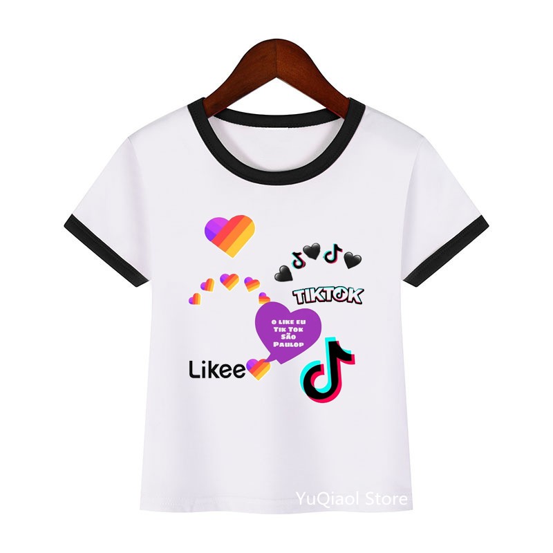 Pop Russian App Love Likee T Shirt Lovely Girls Cothes Summer Streetwear Cute Boys Likee Print T Shirt Kids Clothes Tshirt Tops Shopee Philippines - camiseta t shirt roblox harley quinn