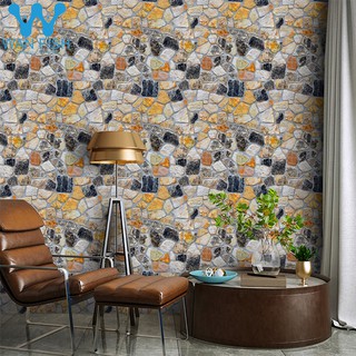 WANFISH Stone Self-Adhesive Waterproof PVC Wall Sticker 10Mx45CM for Living Wall Background Design