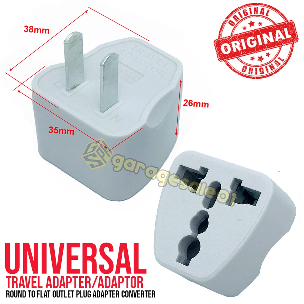 Original Universal Travel Adaptor Outlet Plug Adapter Converter (Round