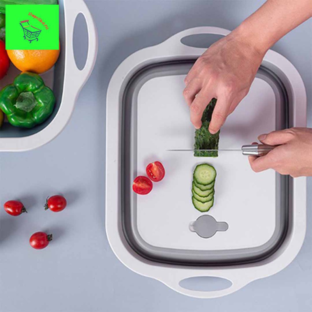 New Multi-functional Foldable Chopping Cutting Board Drain Basket Vegetable Basin