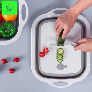 New Multi-functional Foldable Chopping Cutting Board Drain Basket Vegetable Basin #5
