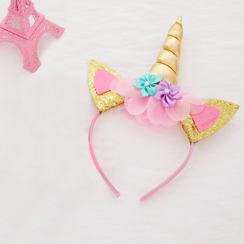 Girl Kids Unicorn Headband Glitter Hairband Princess Pink | Shopee ...