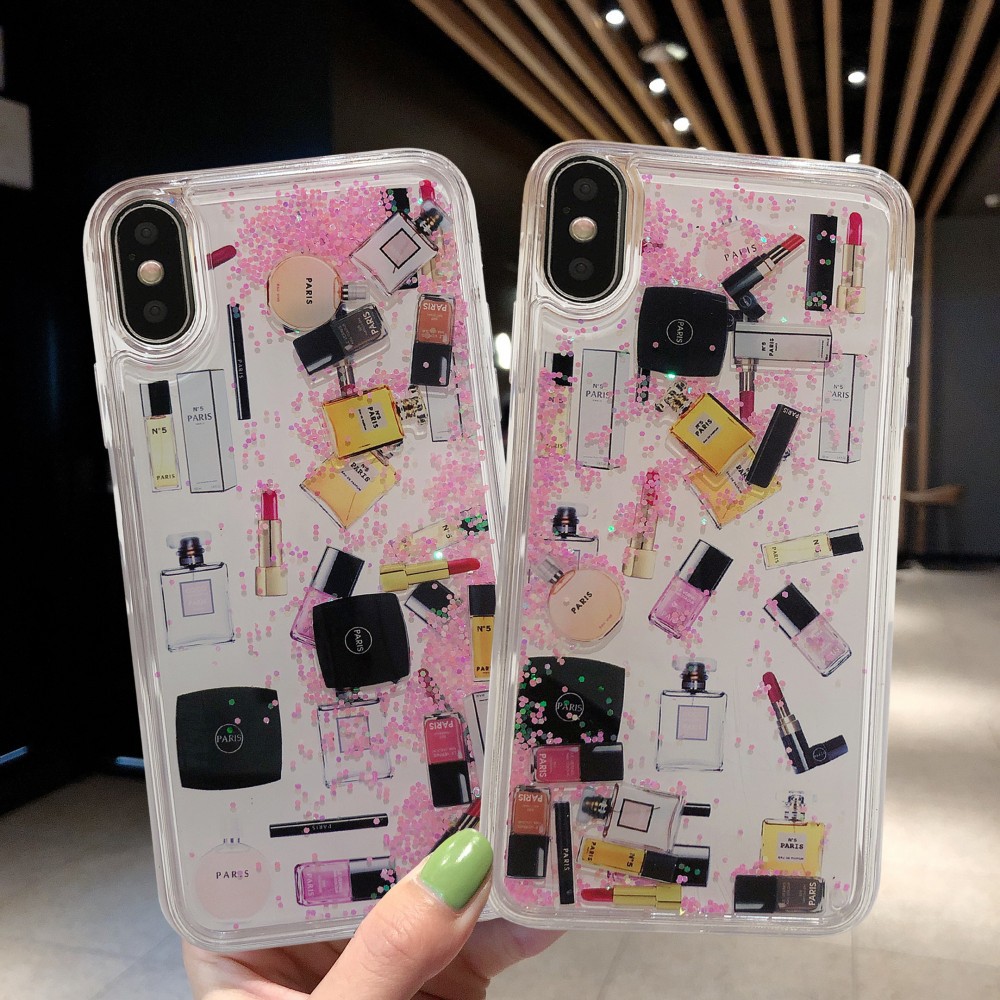 Fashion Perfume Lipstick Pink Flash Quicksand Cover Iphone X Xr Xs Max 6 6s 7 8 Plus Phone Case Shopee Philippines