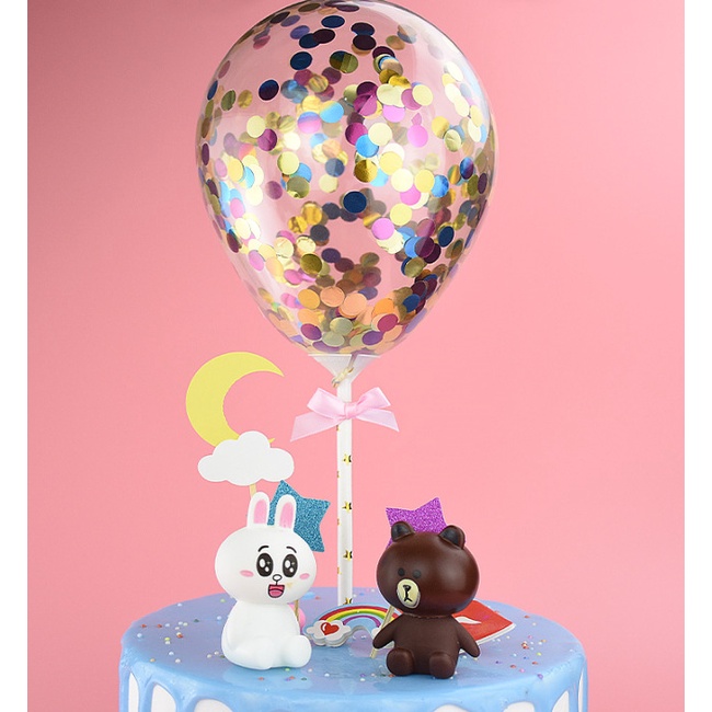 New creative birthday cake decoration balloon transparent Sequin Balloon Party