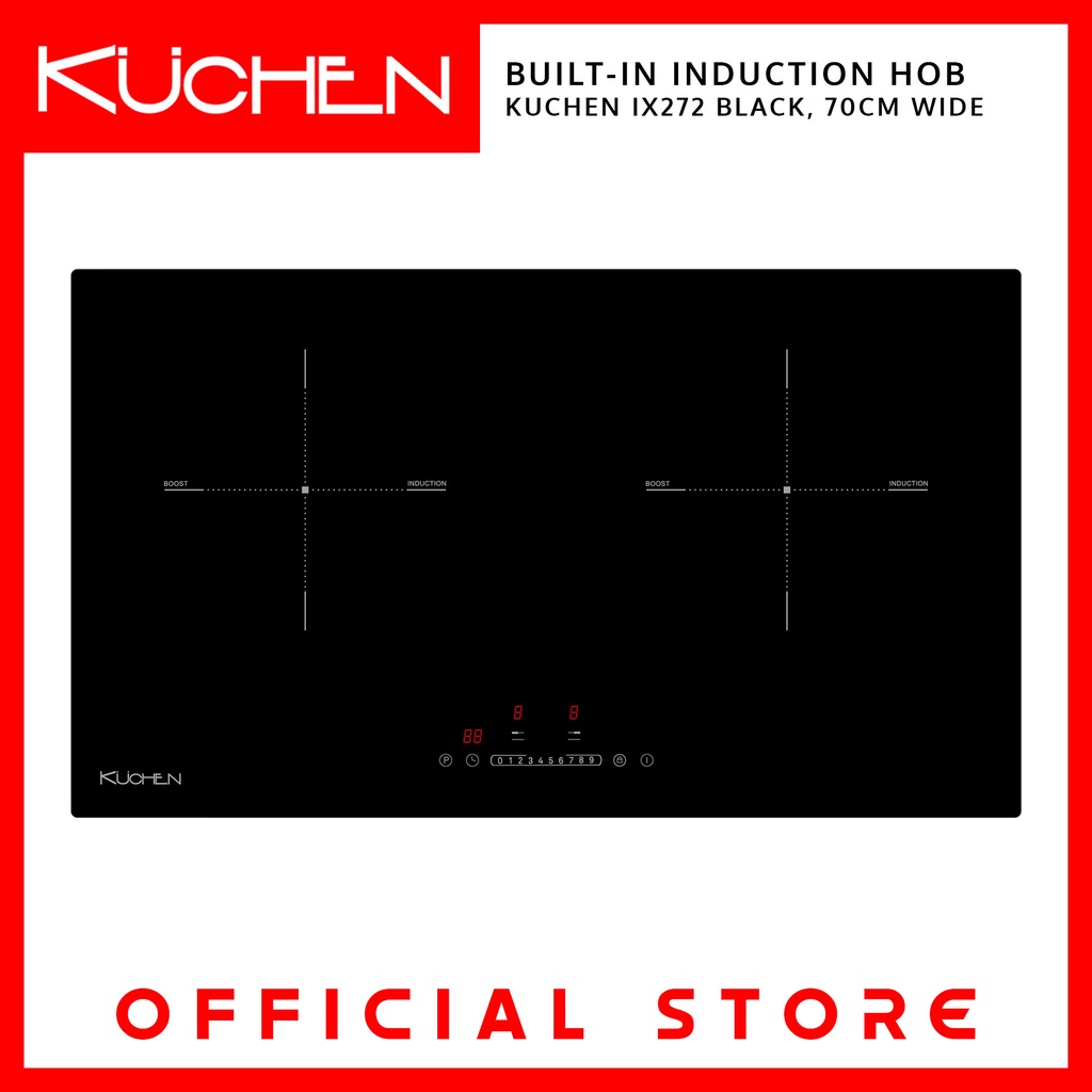 KUCHEN IX272 Induction Cooktop 2Zone 70CM, Black Shopee Philippines