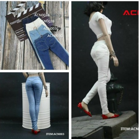 ACNTOYS 1/6 ACN003 Female Slim Jeans Pants Clothes Fit 12'' Action Figure Toy