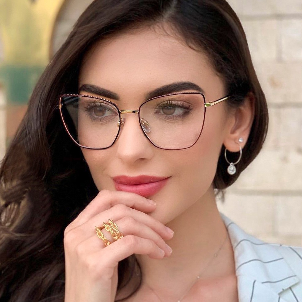 cat eye clear lens glasses
