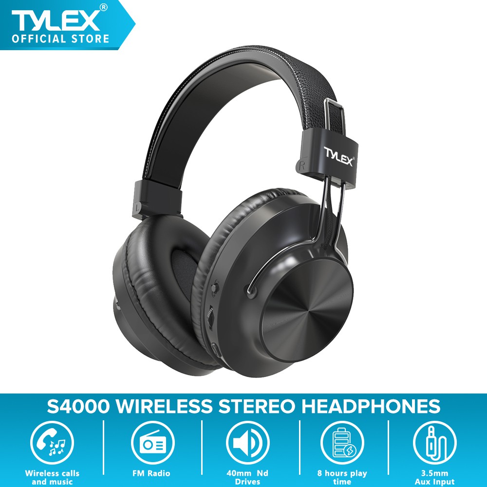 Tylex S4000 Wireless Bluetooth Stereo Foldable Headset with BuiltIn Mic TF Card/FM/AUX Support