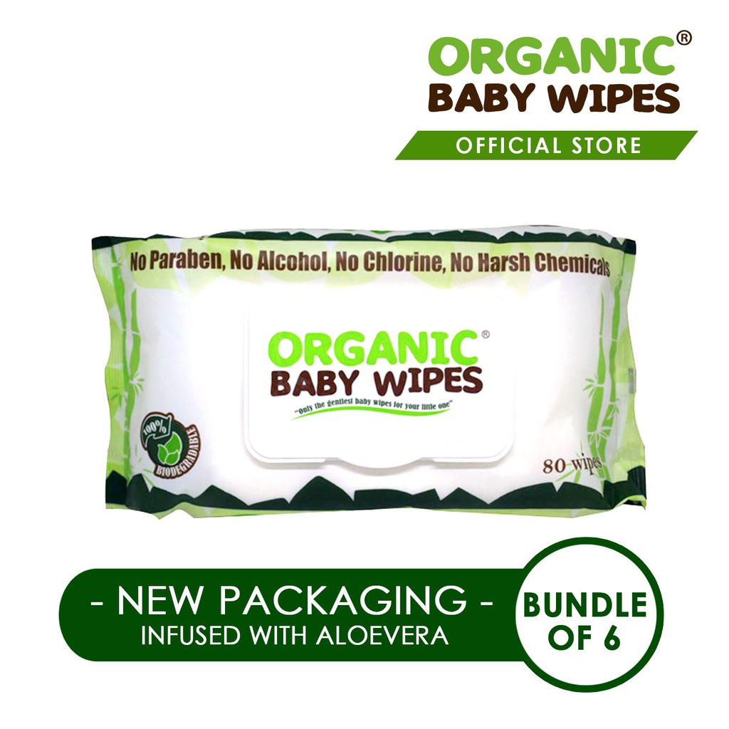 Organic Baby Wipes 80's Pack of 6 with CAP Shopee Philippines