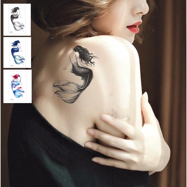 3Pcs/set Waterproof Mermaid Temporary Tattoos Sticker 3D Mermaid Arm Face  Art | Shopee Philippines