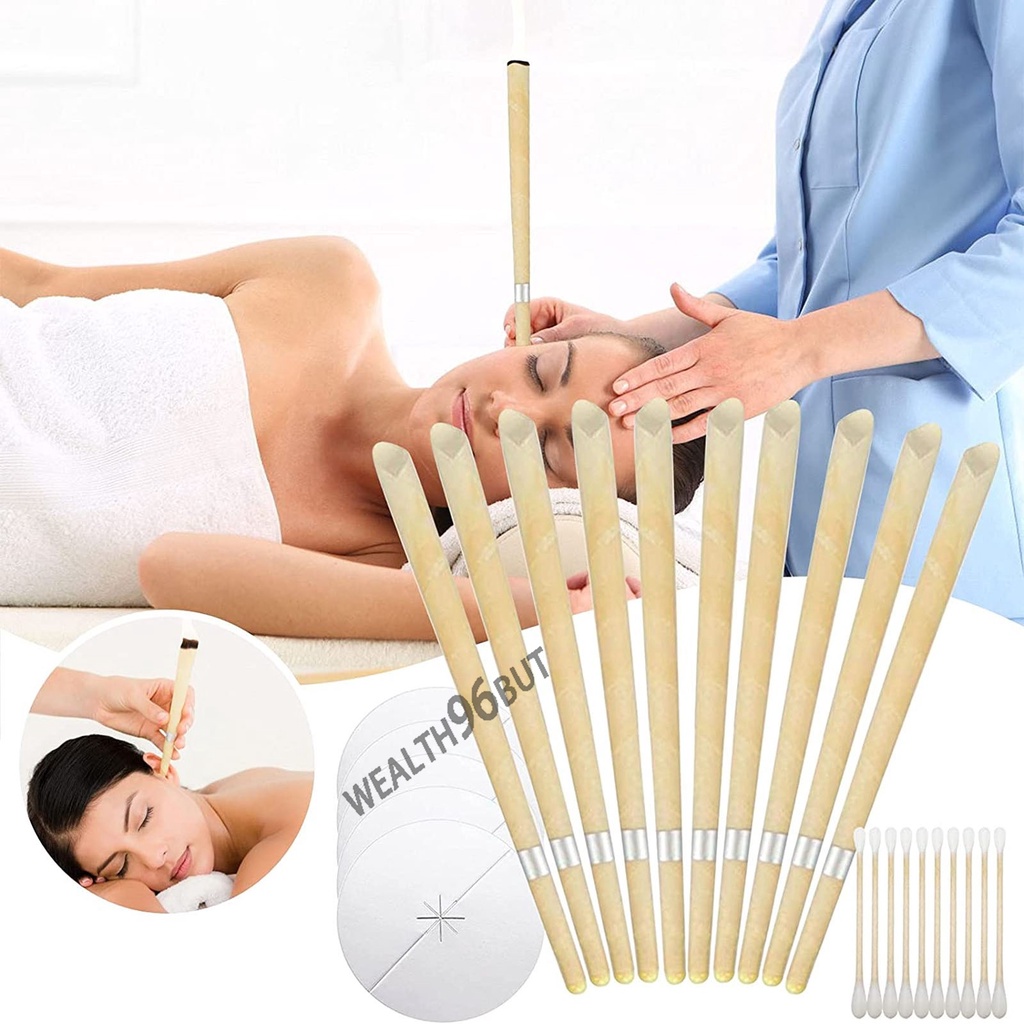 10pcs Beeswax Candling Cones Ear Wax Removal Kit With (10 ear candles