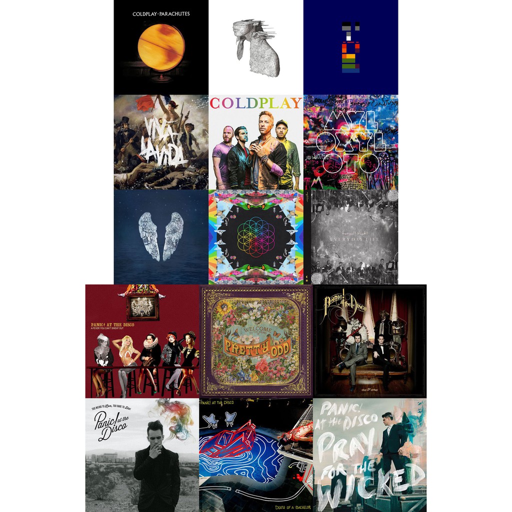 coldplay panic at the disco album covers vinyl style print uv