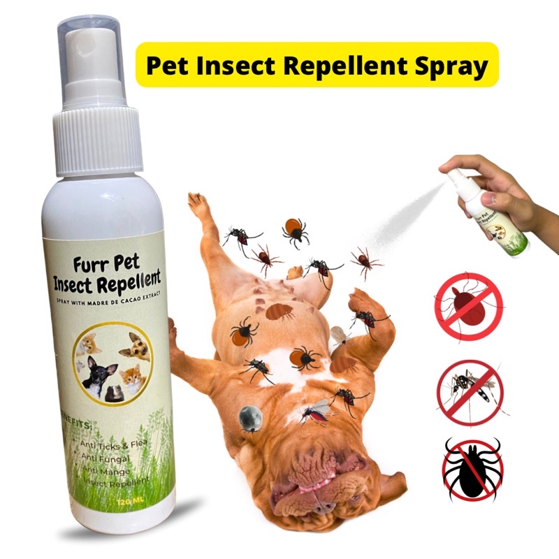 Pet Insect Repellent Spray by Furr 120ml Dog Cat LongLasting Control