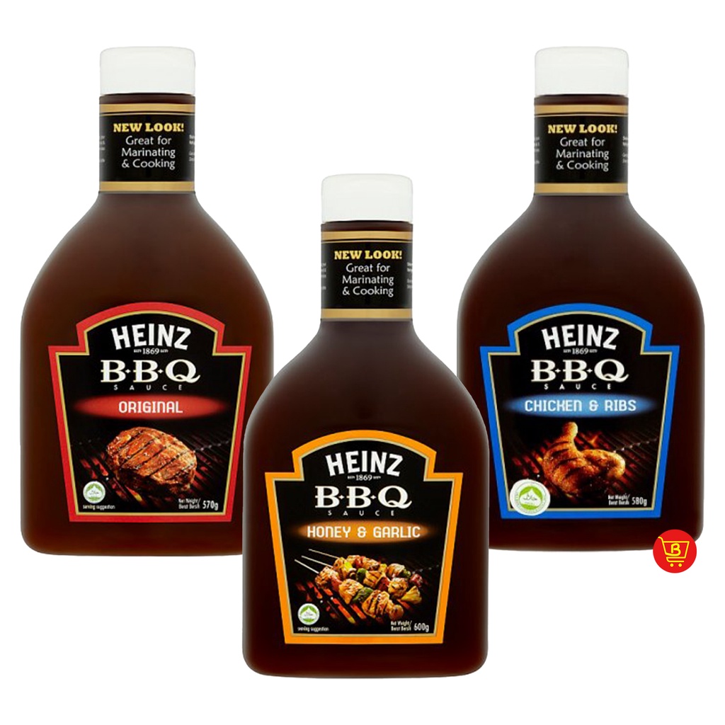 Heinz BBQ Sauce (Original 570g, Honey & Garlic 600g, Chicken & Ribs ...