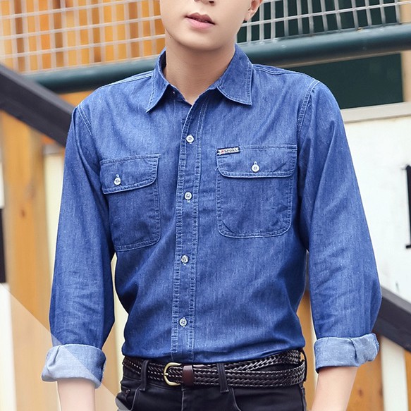 denim polo long sleeves