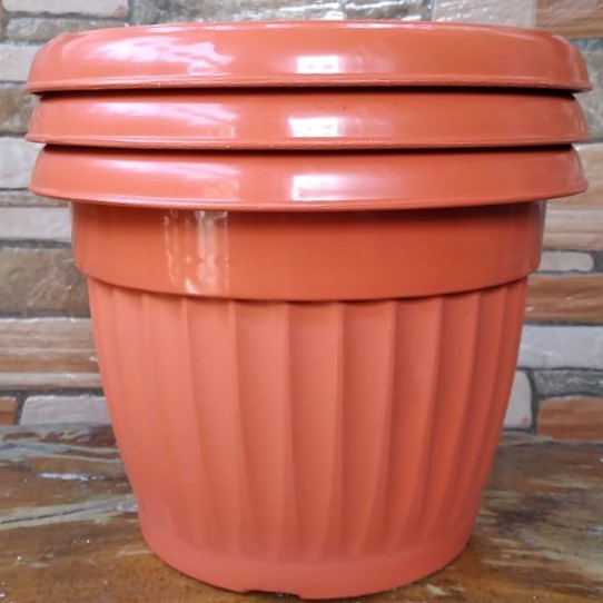 Big Round Flower Plant Pot 3 Pcs Set 7 5 X 10 Inches Shopee Philippines