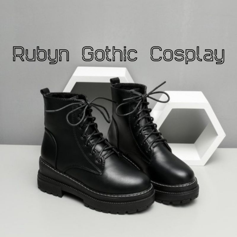 New Super Cool High Neck 2 Storey Combat Boot Shoes 5cm High Only Shopee Account Gothic Cosplay Shopee Philippines