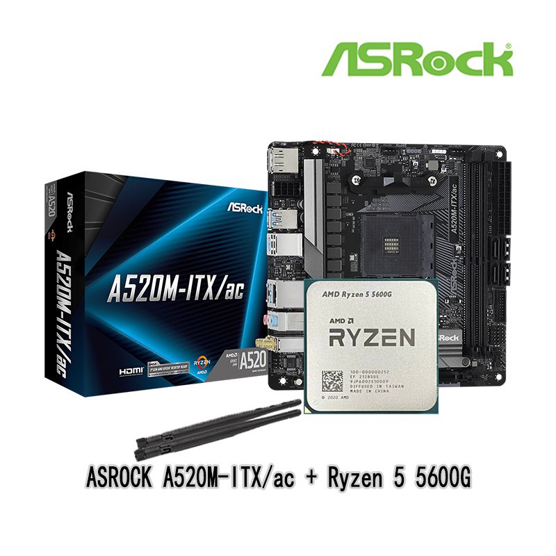 AMD New Ryzen 5 5600G R5 5600G CPU + ASROCK New A520MITX/ac MiniITX