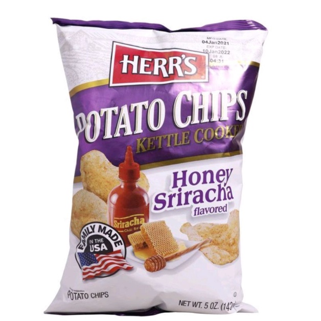 Herr's Potato Chips Kettle Cooked Honey Sriracha Flavored 142g | Shopee ...