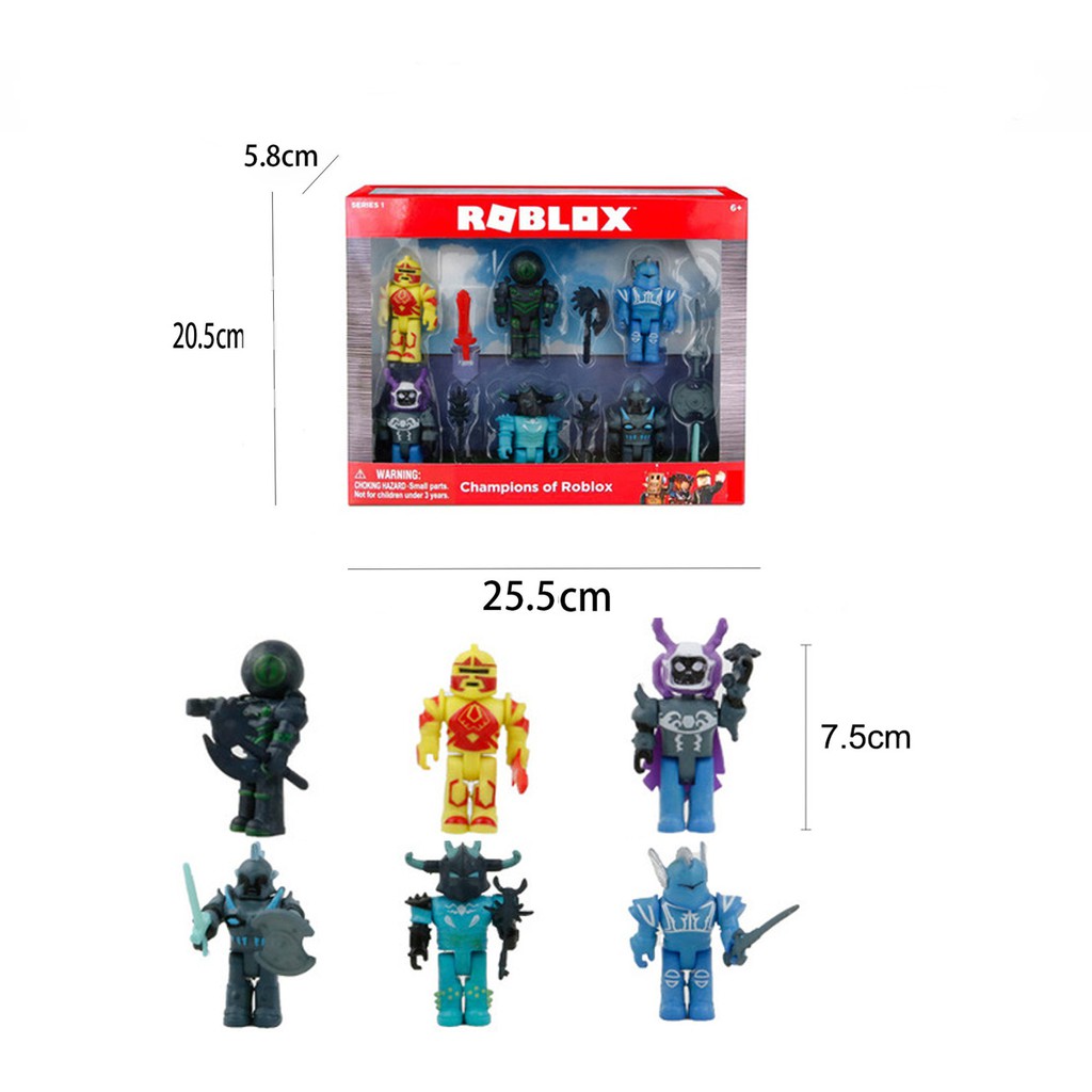 6pcs Set Pvc Roblox Figma Oyuncak Action Figure Toys Shopee - roblox game figma oyuncak champion robot mermaid playset mini