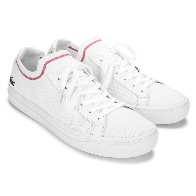 lacoste white leather shoes