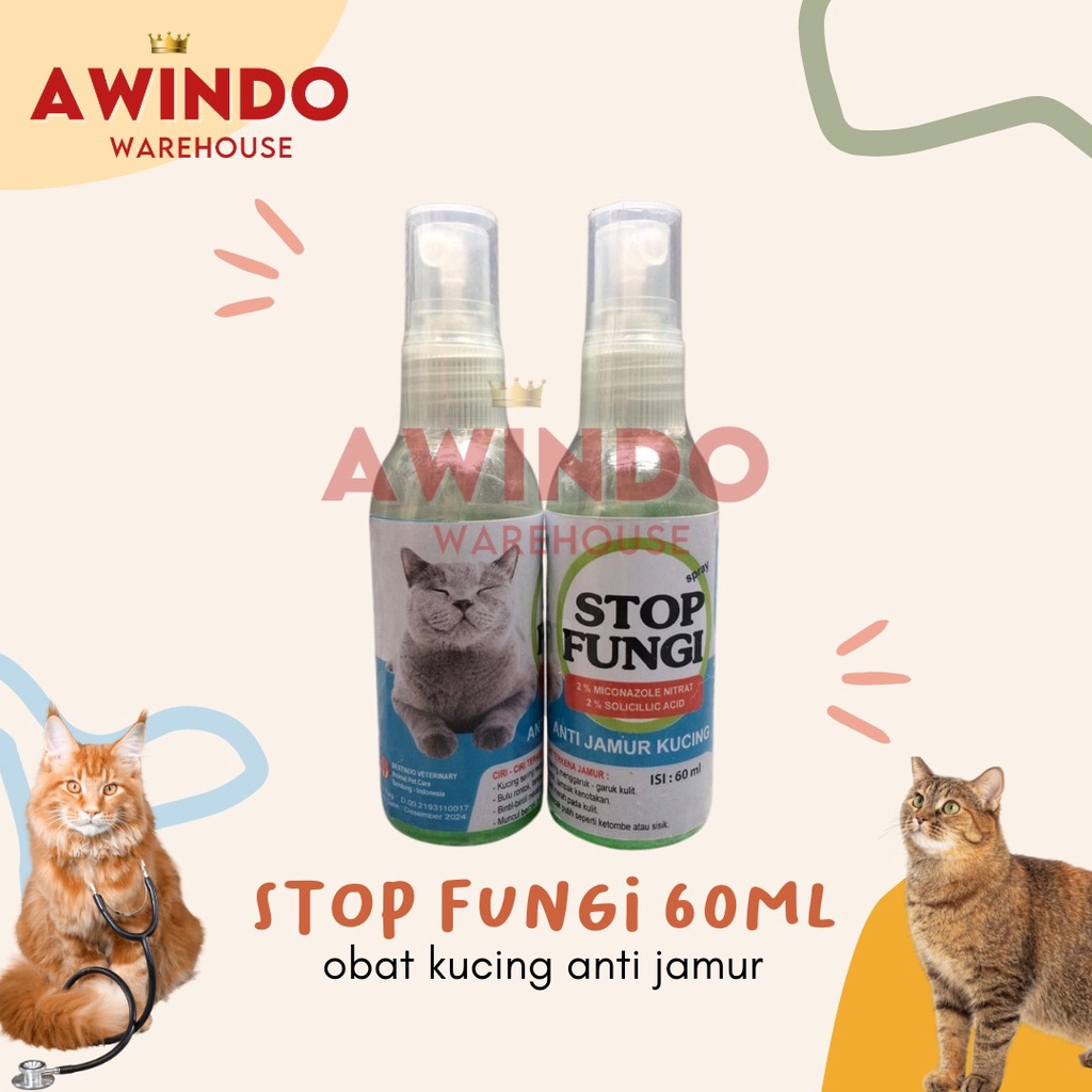 Stop FUNGI SPRAY Anti Fungus Cat Infection Medicine Scabies Cat Skin 60ml Shopee Philippines