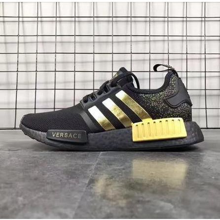 versace x adidas nmd r1 black gold