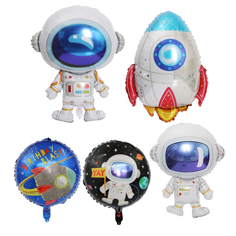 Cartoon spaceman aluminum foil balloon sci-fi theme party decoration ...