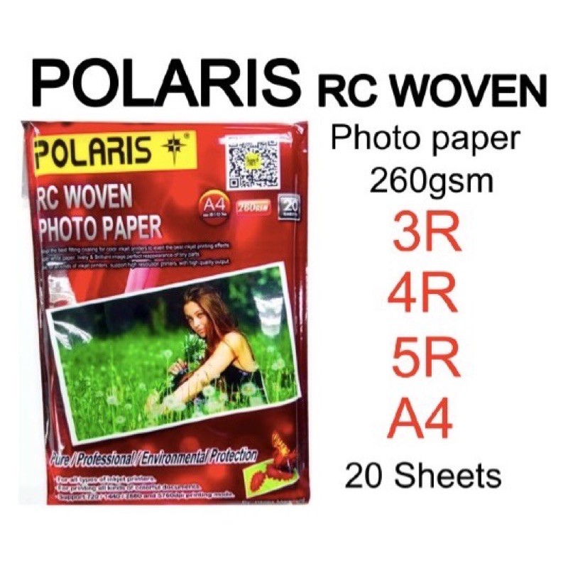 Polaris high quality photo paper RC woven 260gsm a4 5R Shopee Philippines