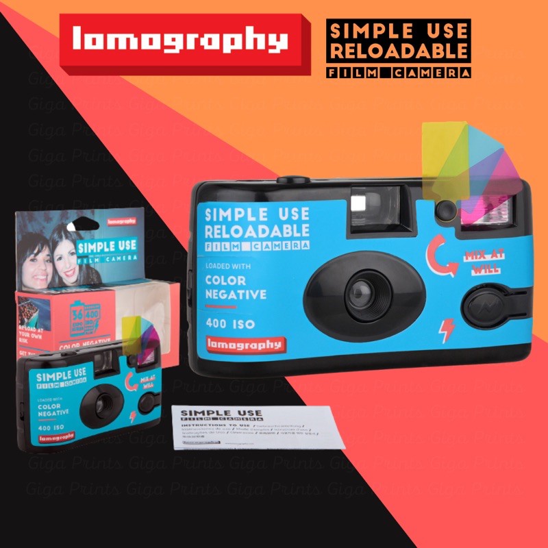 Lomography Simple Use Reloadable Film Camera (Color Negative) Shopee