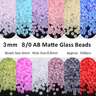 500pcs 3mm Matte Czech Glass Seed Beads Spacer Beads for Face Mask Lanyard Holder Bracelet Making DIY Necklace Jewelry Bead Accessories