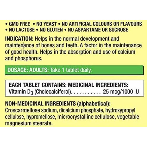 Kirkland Signature Vitamin D3 1000 IU/ 25 mcg 360 Tablets