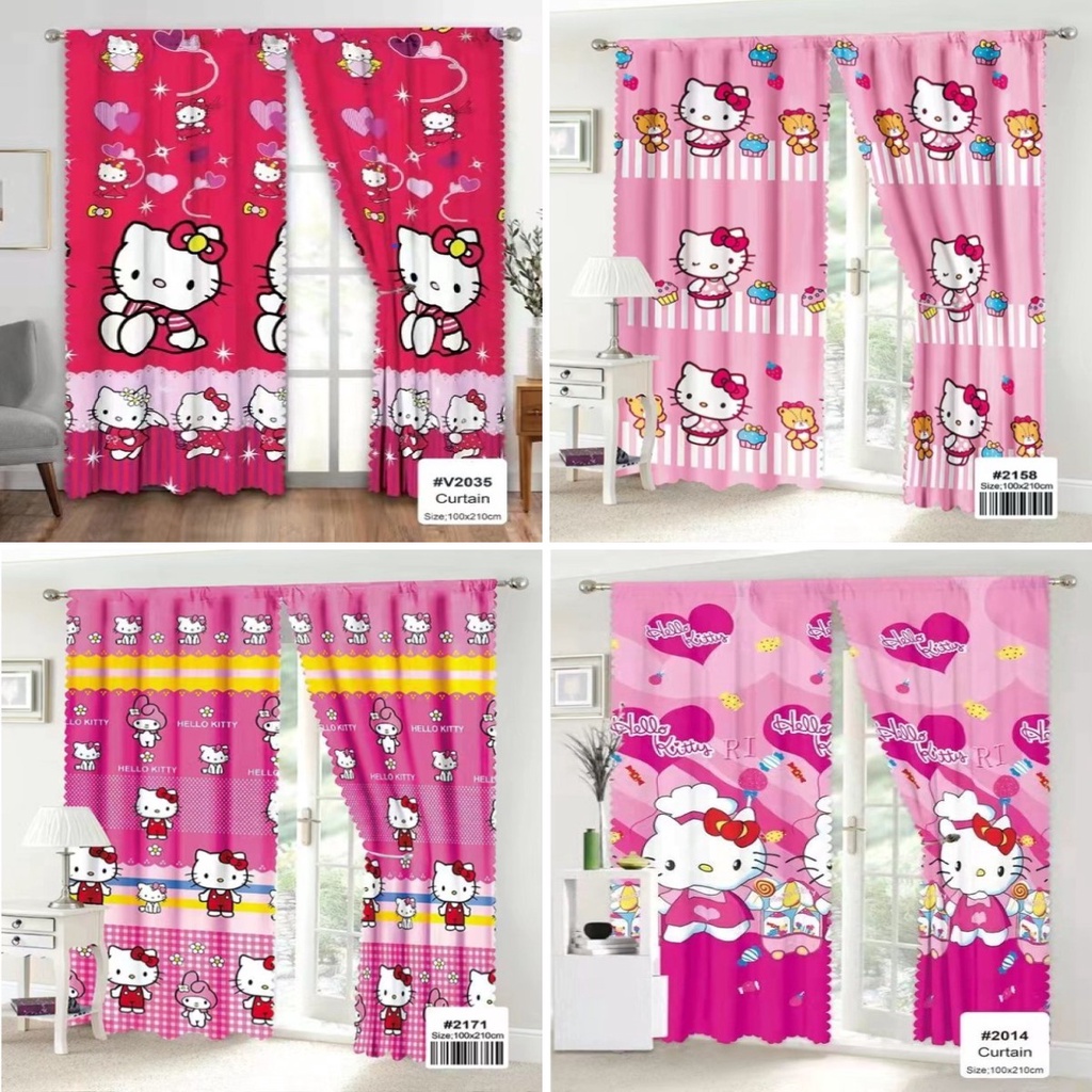 Hello Kitty 100x210cm 1pc Long Curtain for Door & Window Curtains ...