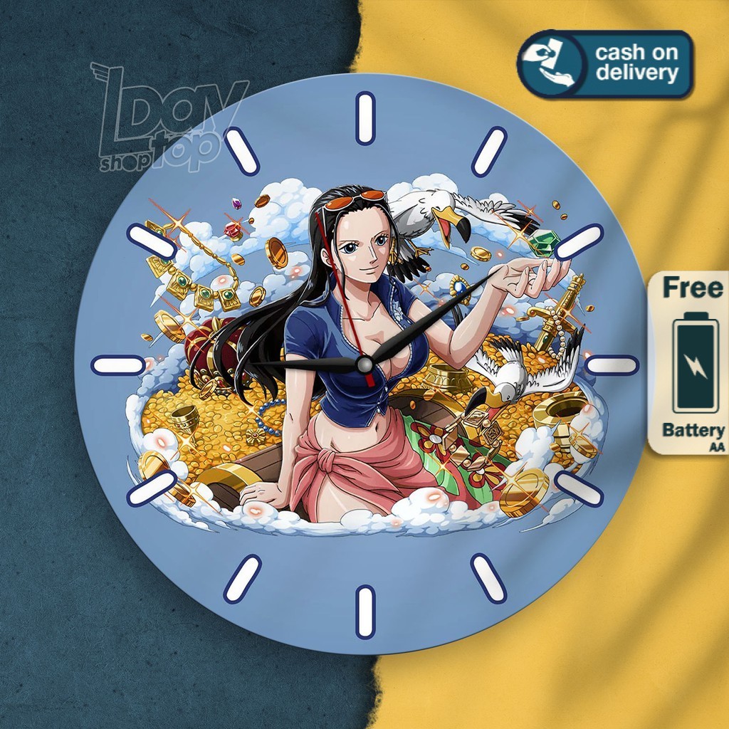 Onepiece Mdf Anime Wooden Wall Clock 005 Nico Robin One Piece Shopee Philippines