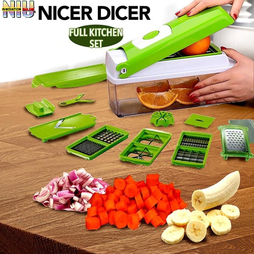 Origineel Aanvulling Op risico Nicer Dicer Plus Multi-function Vegetable Fruit Peeler Slicer Cutter Chopper  (Green) | Shopee Philippines