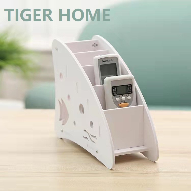 Creative Wood Mobile Phone Holder Remote Control Holder Storage Box