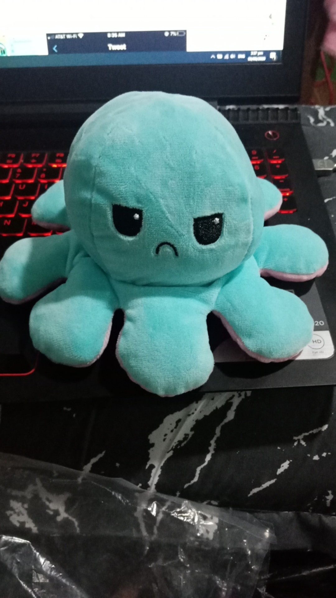 TeeTurtle Plushies Toy Octopus Doll Double sided Flip Doll 