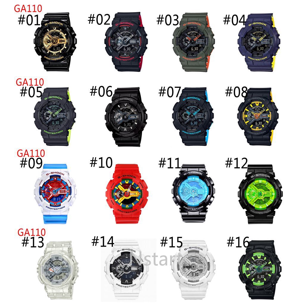 【】Ori casi0 G-Shock ga110 ga100 Baby G 110 sport quartz watch black green red