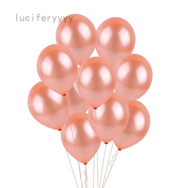14pcs Rose Gold Serie Folie Latex Ballon Set Helium Sterne Geburtstag Party Q8M8 