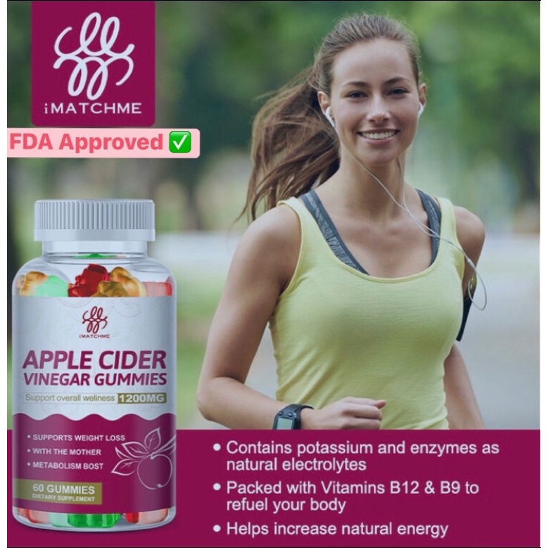 iMATCHME Apple Cider Vinegar Gummies(60pcs) Natural Slimming/ Weight