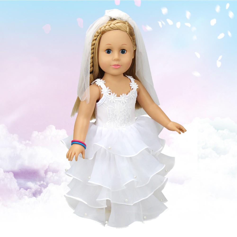 18 Inch American Girl Doll Accessories Romantic White Four Layers