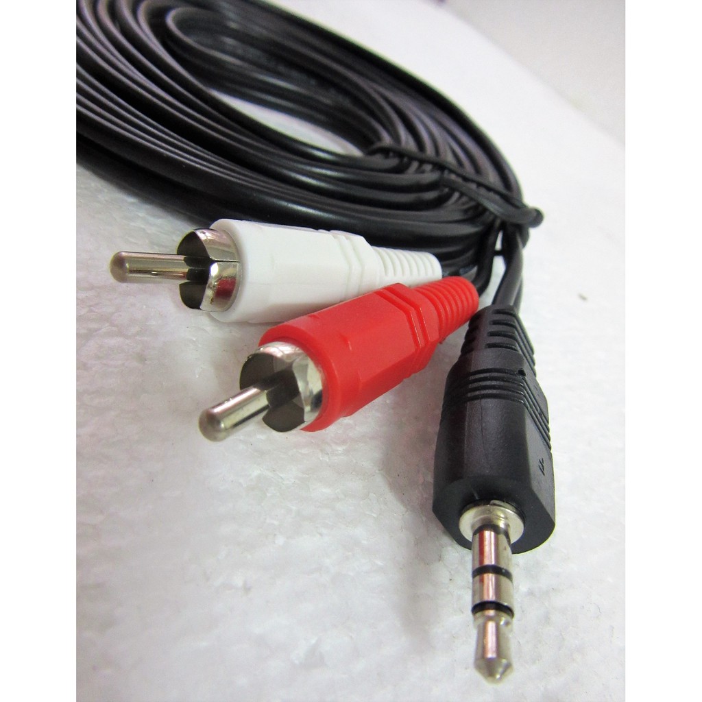 3.5mm Plug Auxiliary AUX to 2 RCA AV Audio Video TV Cable Cord 1.53m