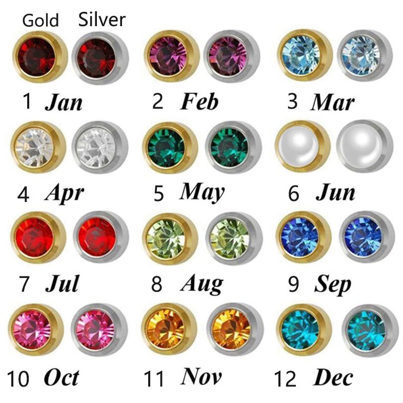 bingo Birthstone fashion Zircon Studs Earrings | Shopee Philippines