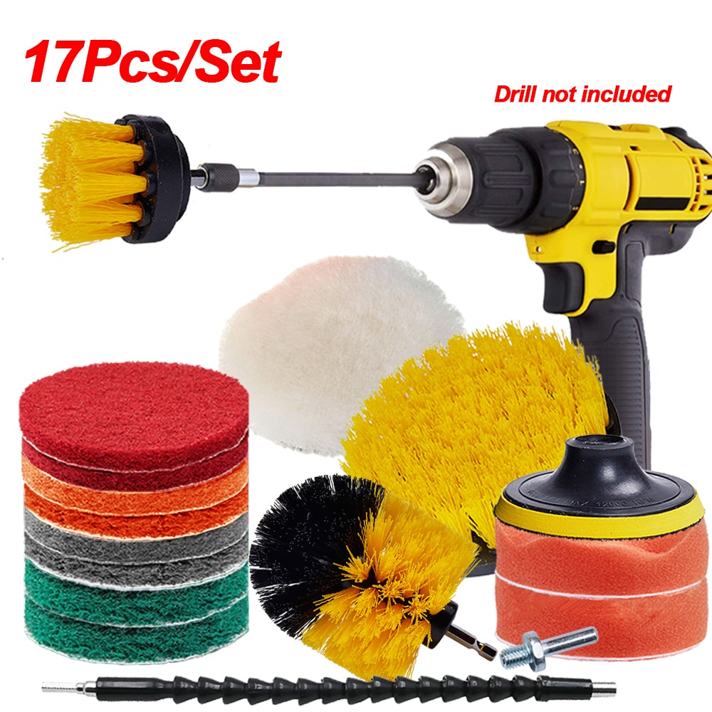 Drill Brush Set Detailing Brush For Car Tire Wheel Rim Cleaning Brushes For Screwdriver Foam