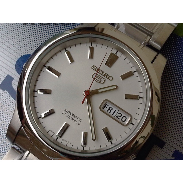 seiko men's snk789 seiko 5 automatic stainless steel watch with white dial