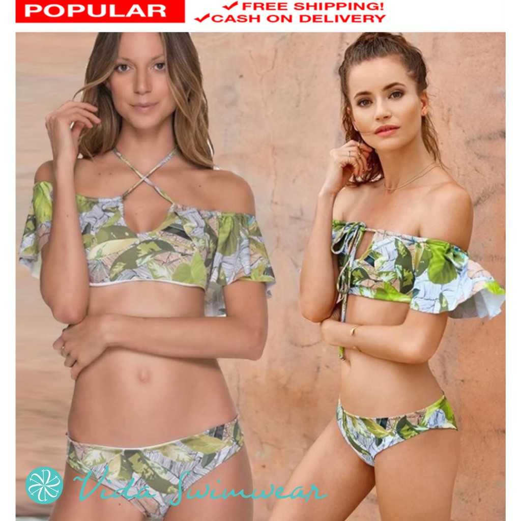 off the shoulder 2 piece swimsuit