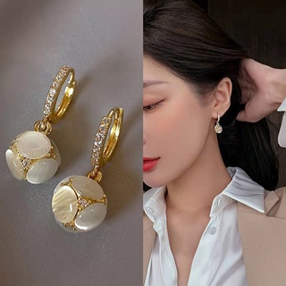 New Design Ins Hot Sale 14K Real Gold Cute Sweet Opal Rabbit Stud Earrings for Women Cubic Zircon ZC Earrings for Girls